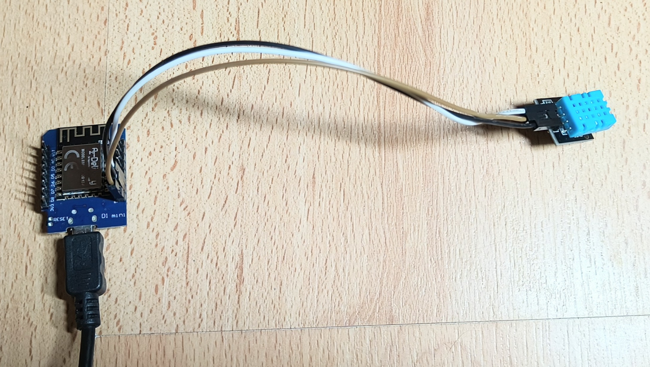 Electronic setup for terrarium sensor temperature and humidity readings