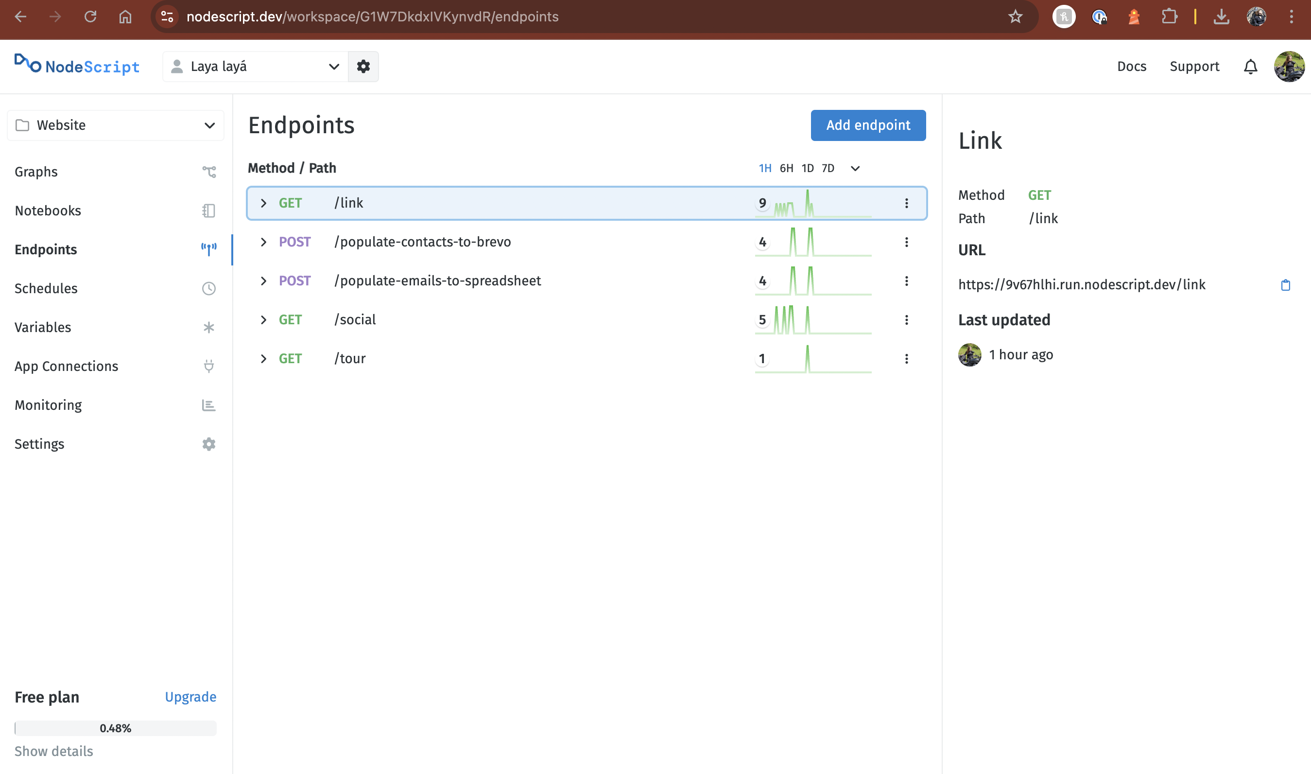NodeScript endpoints used for CMS, Database and Email Capture with Google Sheets spreadsheets and Brevo