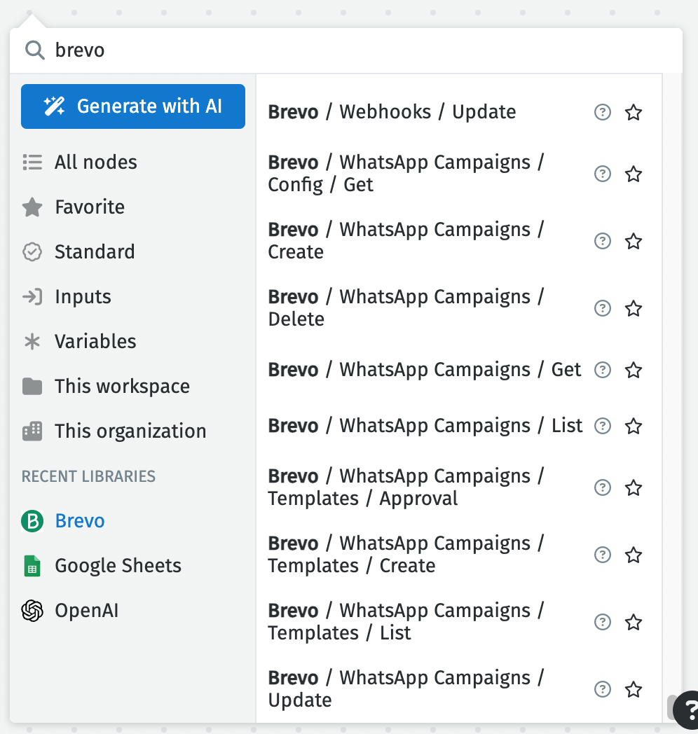 NodeScript library menu for third party libraries